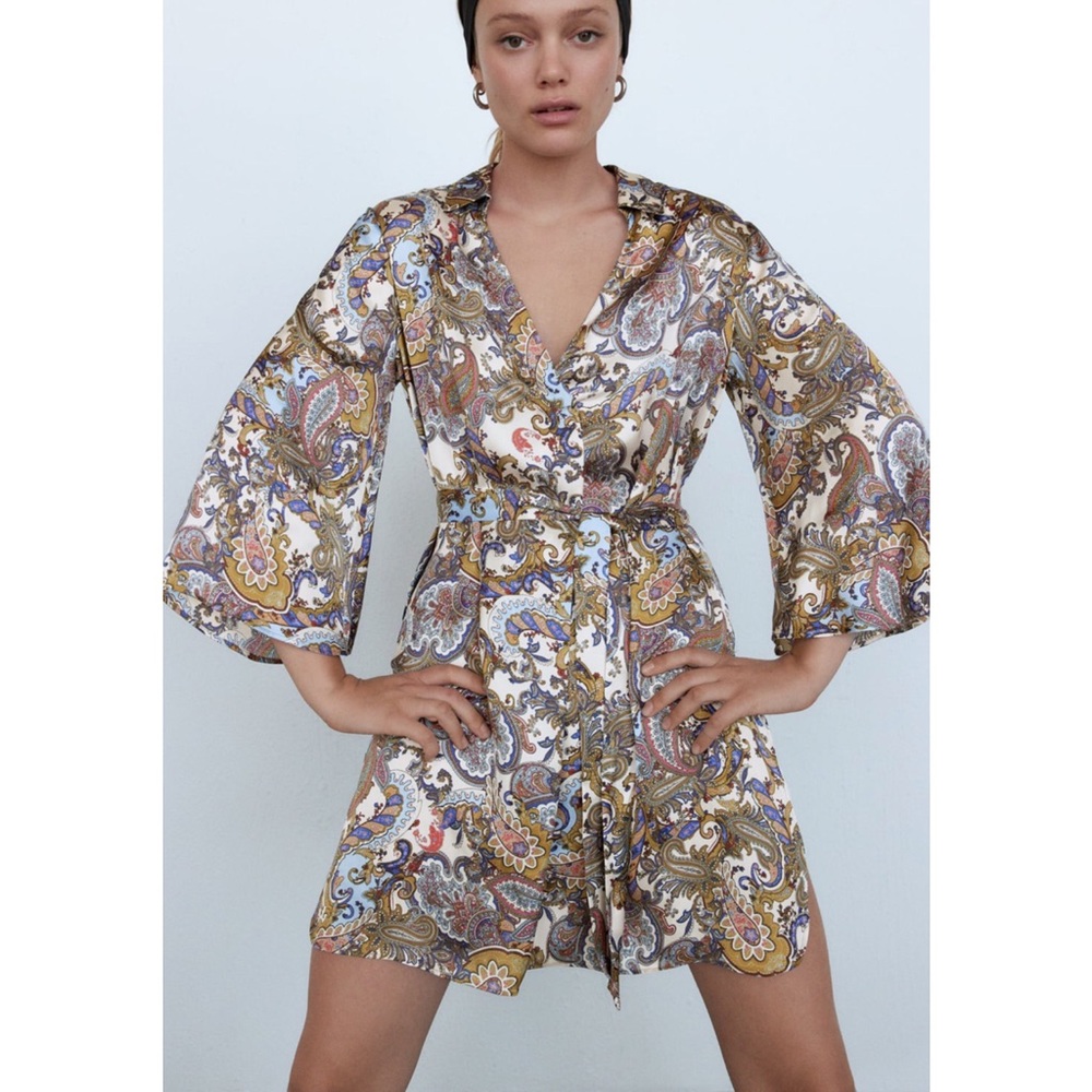 NWT Zara Mini Paisley Print Dress
